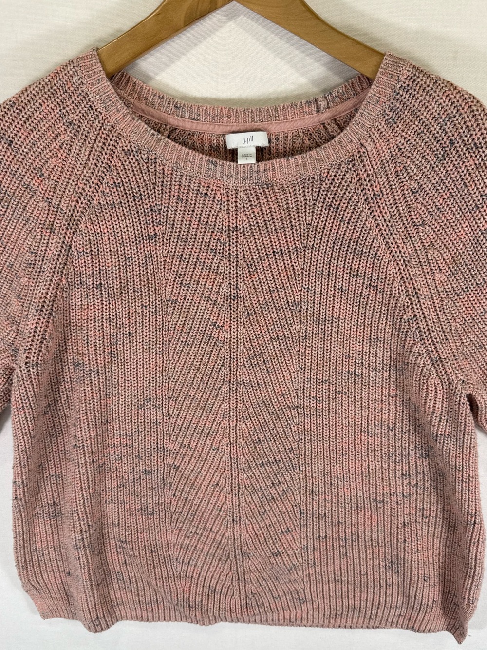 J. Jill Pink Marled Crewneck Sweater